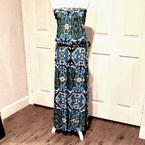 Cynthia Rowley Blue Green Strapless Sundress Resort Wear